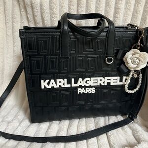 Karl Lagerfeld Black Embossed Tote